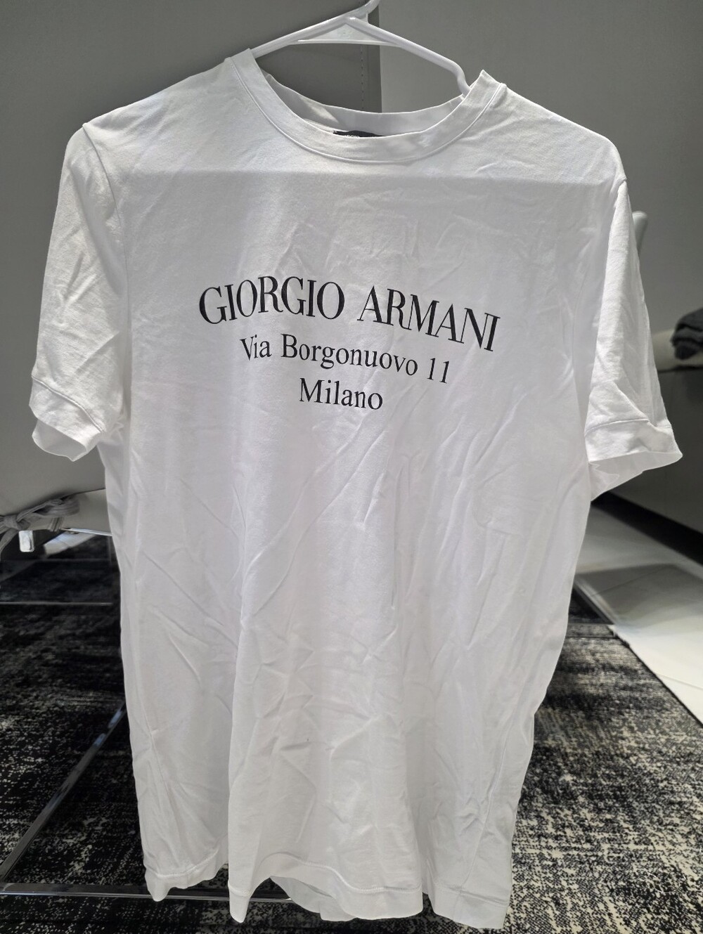 Giorgio Armani White Crewneck Logo Tee